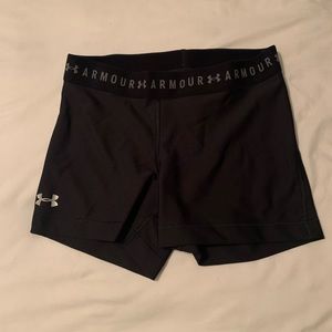 black under armour spandex compression shorts